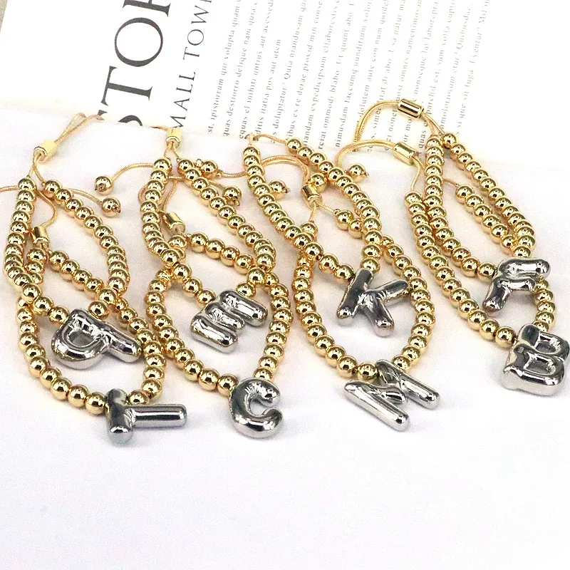 Copper Gold Plated Vintage Style Simple Style Plating Letter Bracelets display picture 27