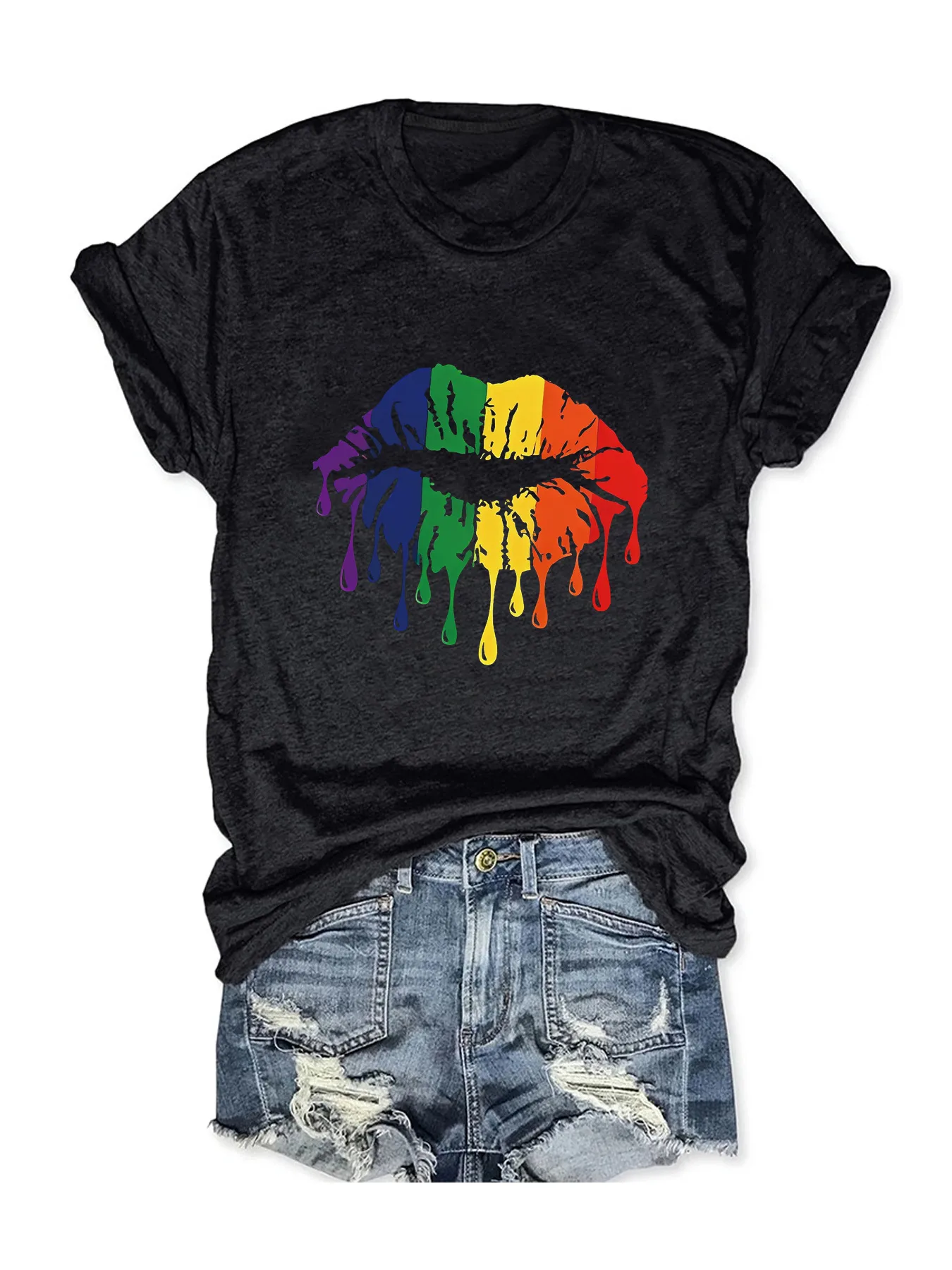 Women's T-shirt Short Sleeve T-Shirts Printing Streetwear Mouth display picture 3