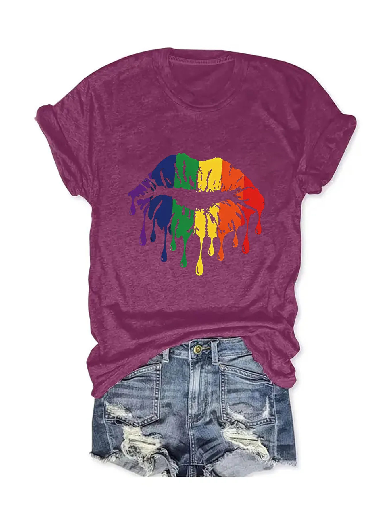 Women's T-shirt Short Sleeve T-Shirts Printing Streetwear Mouth display picture 4
