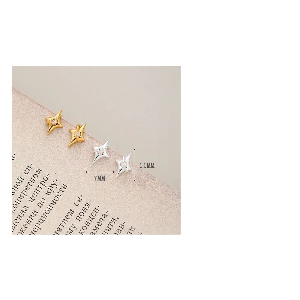 1 Pair 925 Sterling Silver Pearl Star Ear Studs display picture 1