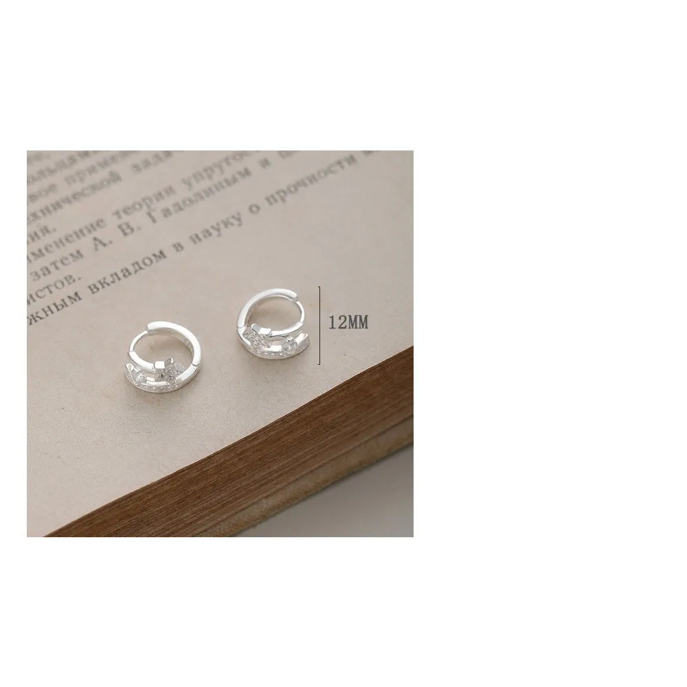 1 Pair 925 Sterling Silver Zircon Star Ear Studs display picture 1
