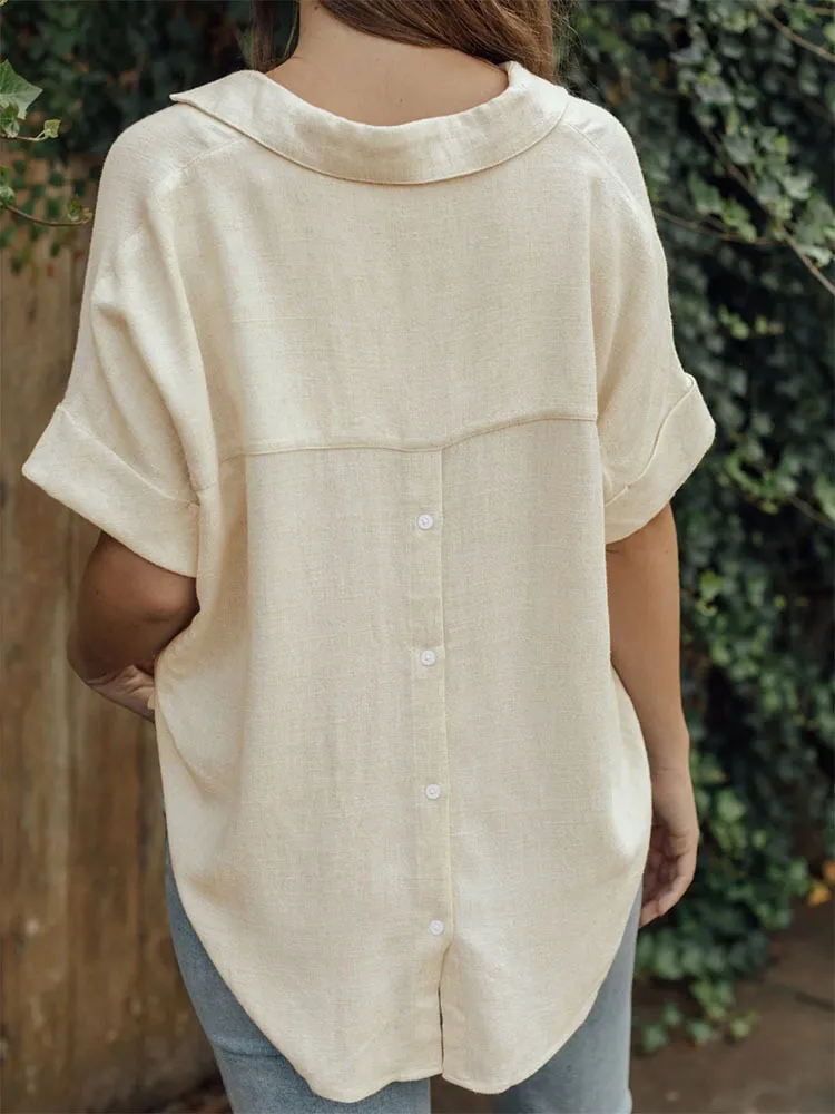 Women's Blouse Short Sleeve T-Shirts Simple Style Solid Color display picture 2