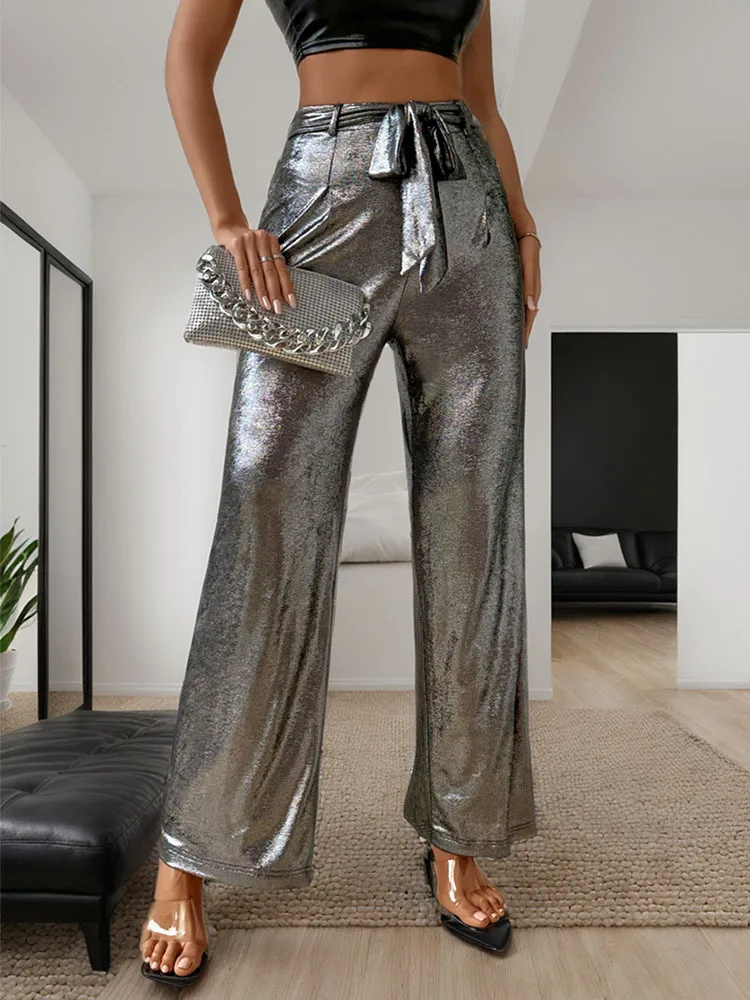 Women's Daily Party Bar Streetwear Solid Color Full Length Casual Pants display picture 2