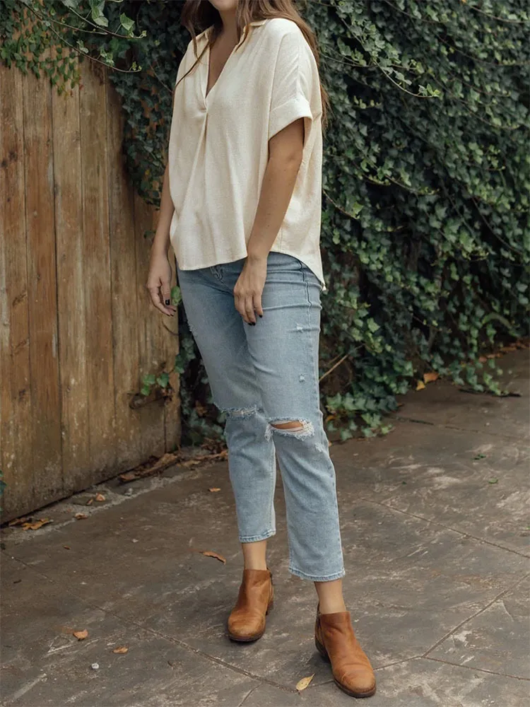 Women's Blouse Short Sleeve T-Shirts Simple Style Solid Color display picture 4