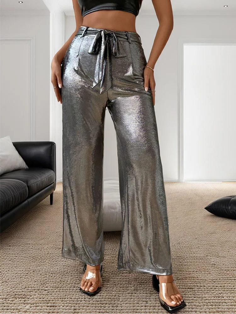 Women's Daily Party Bar Streetwear Solid Color Full Length Casual Pants display picture 4
