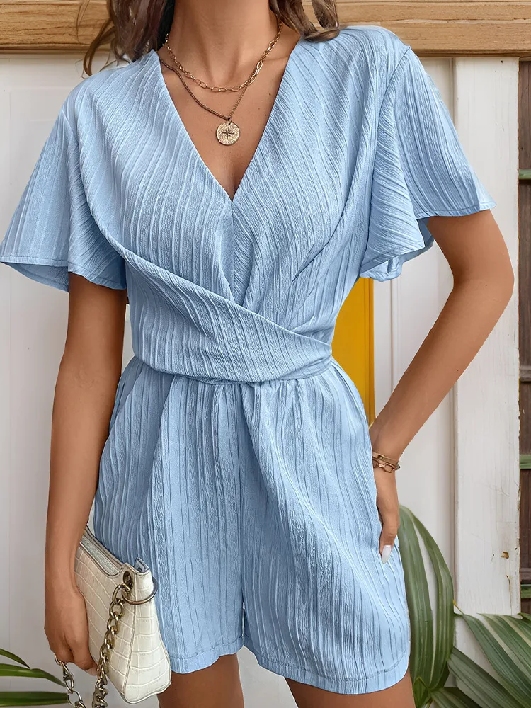 Women's Short Sleeve Bodysuits Simple Style Stripe Solid Color display picture 2
