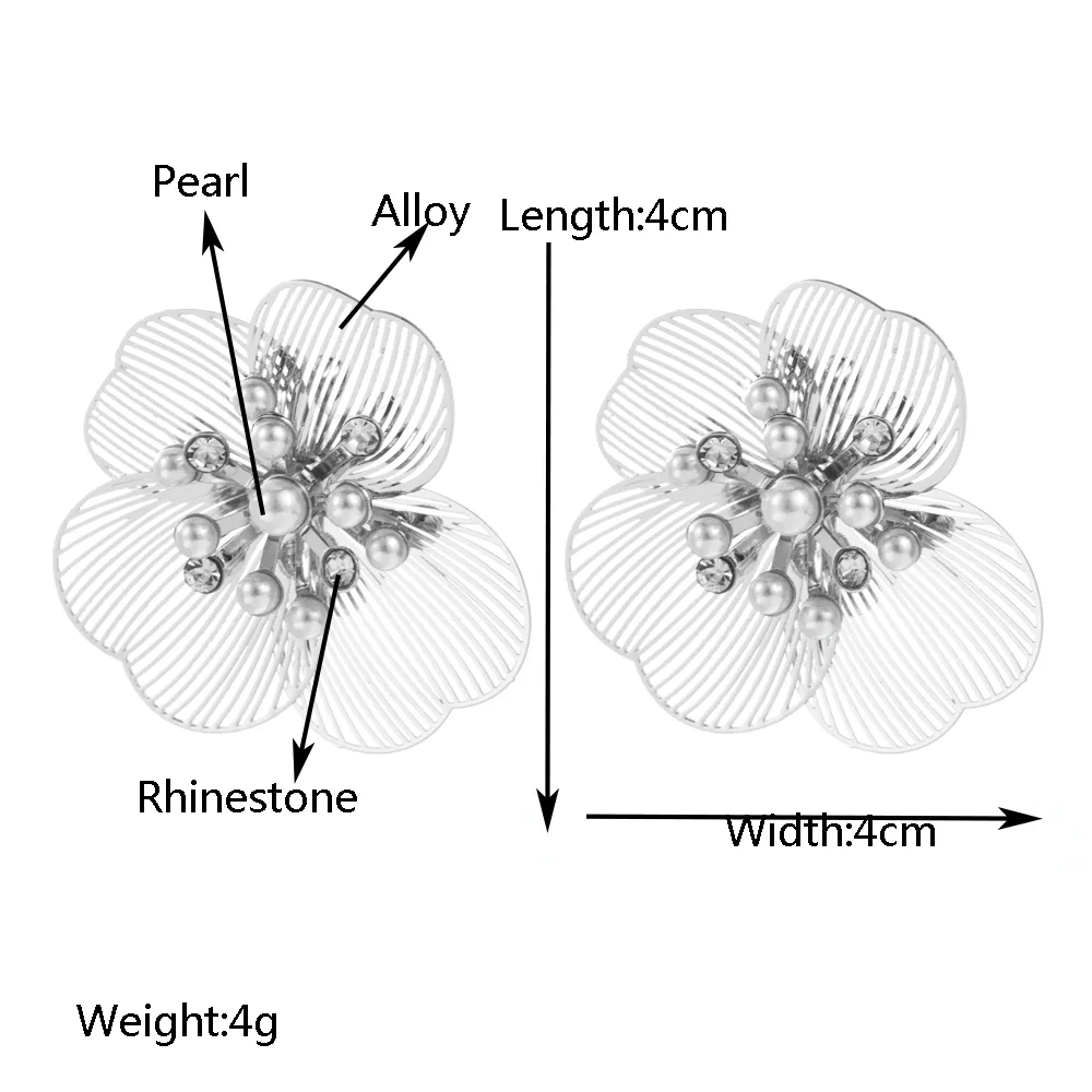 1 Pair Casual Vacation Flower Plating Alloy Gold Plated Silver Plated Ear Studs display picture 1