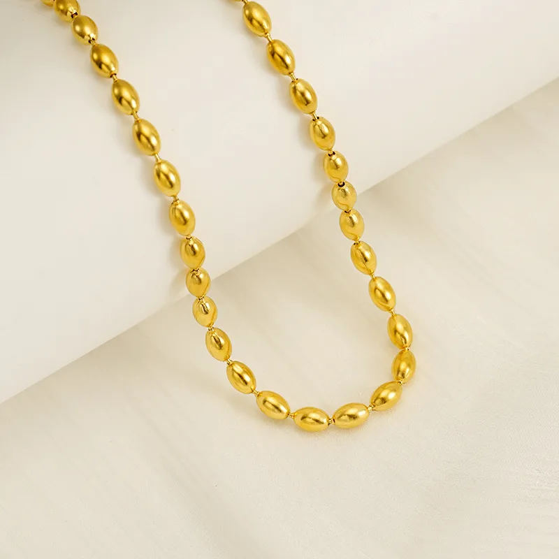 304 Stainless Steel 18K Gold Plated Simple Style Classic Style Plating Solid Color Necklace display picture 4