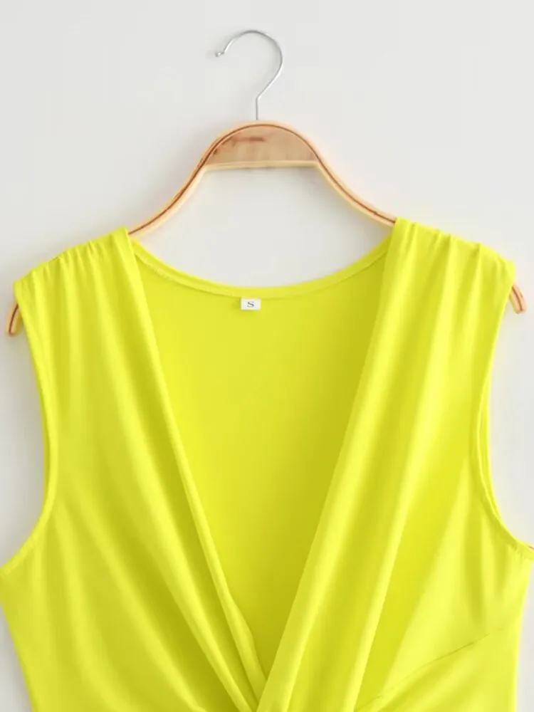 Women's Regular Dress Streetwear V Neck Sleeveless Solid Color Midi Dress Holiday Date Bar display picture 2