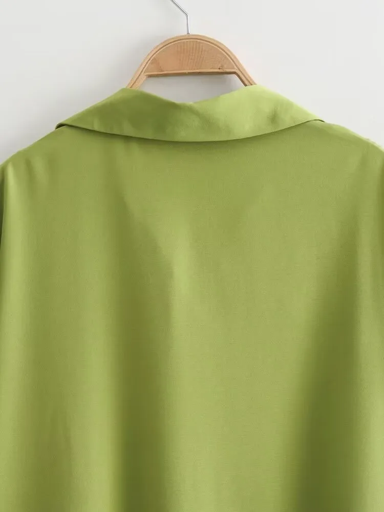 Women's Regular Dress Streetwear Turndown Long Sleeve Solid Color Midi Dress Outdoor Daily display picture 14