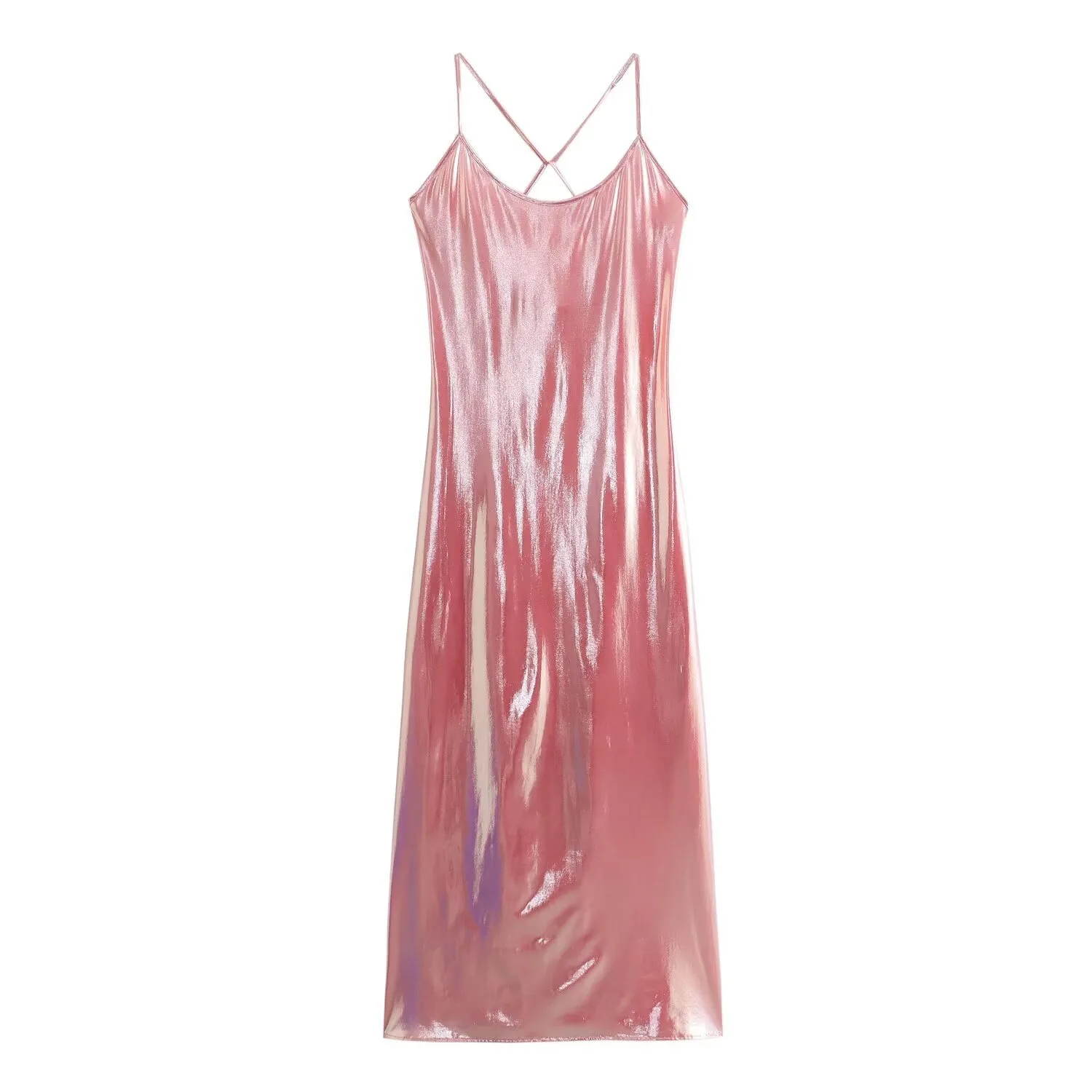 Women's Strap Dress Streetwear Strap Sequins Sleeveless Solid Color Midi Dress Holiday Date Bar display picture 15