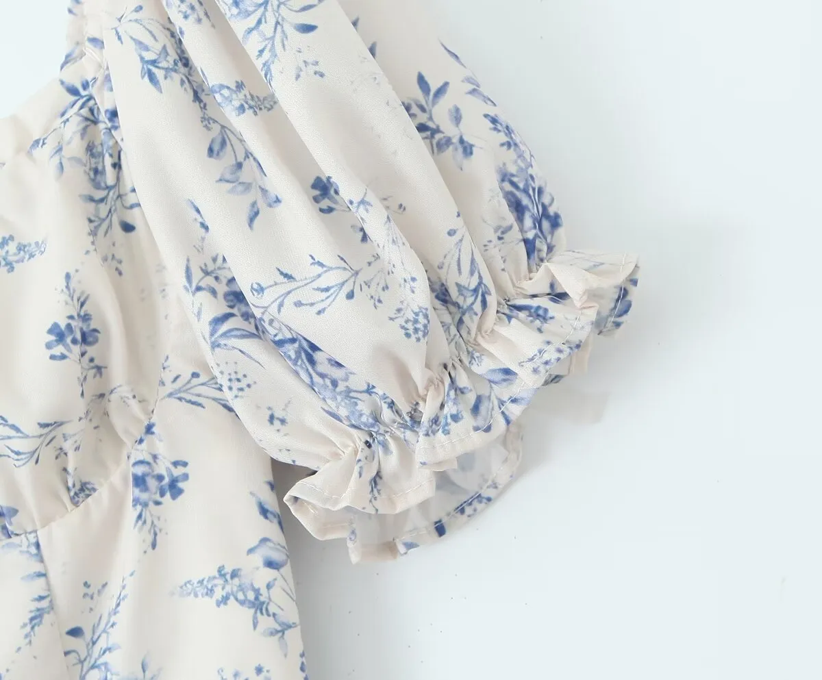 Women's Regular Dress Streetwear U Neck Short Sleeve Ditsy Floral Maxi Long Dress Holiday Date display picture 3