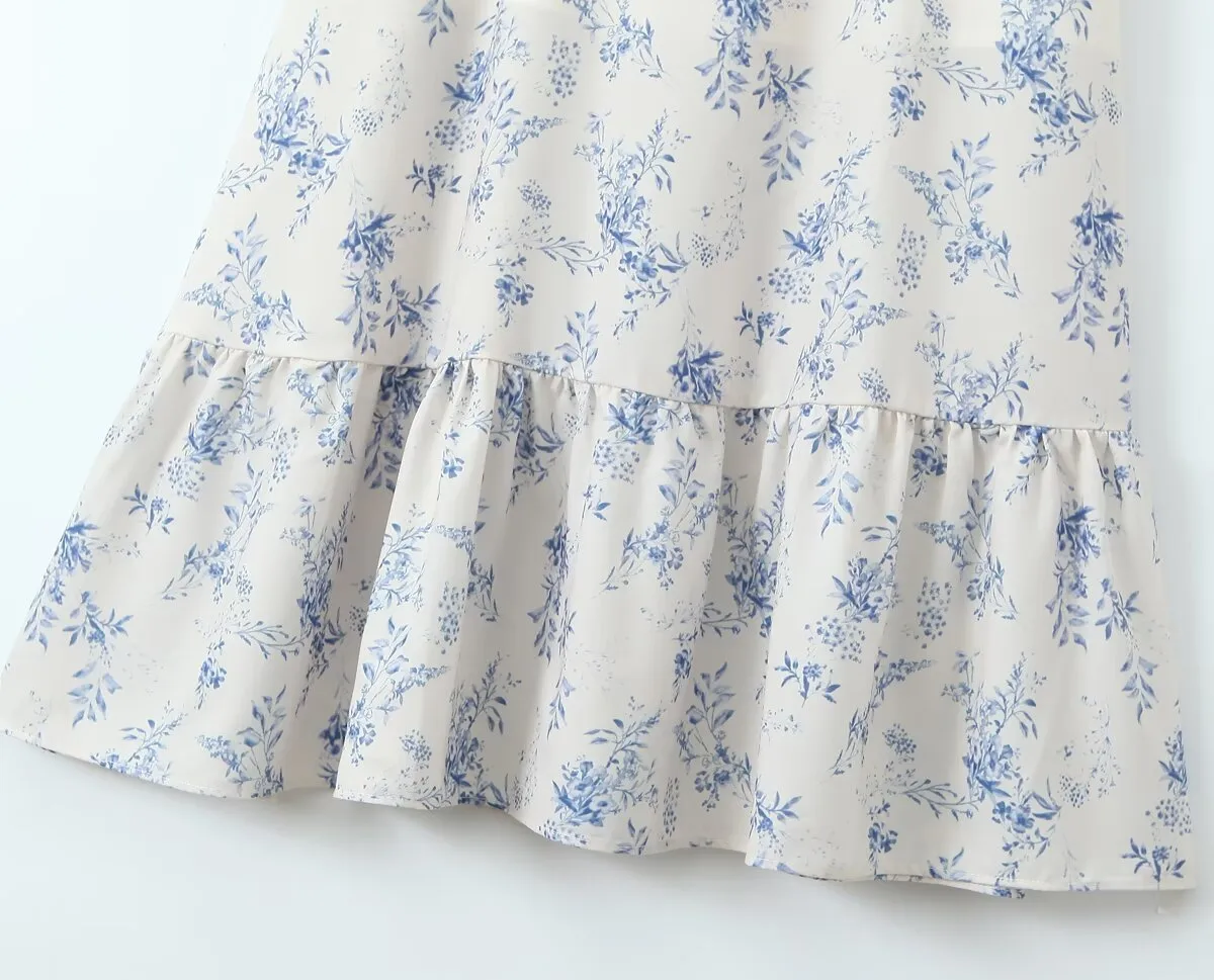 Women's Regular Dress Streetwear U Neck Short Sleeve Ditsy Floral Maxi Long Dress Holiday Date display picture 4