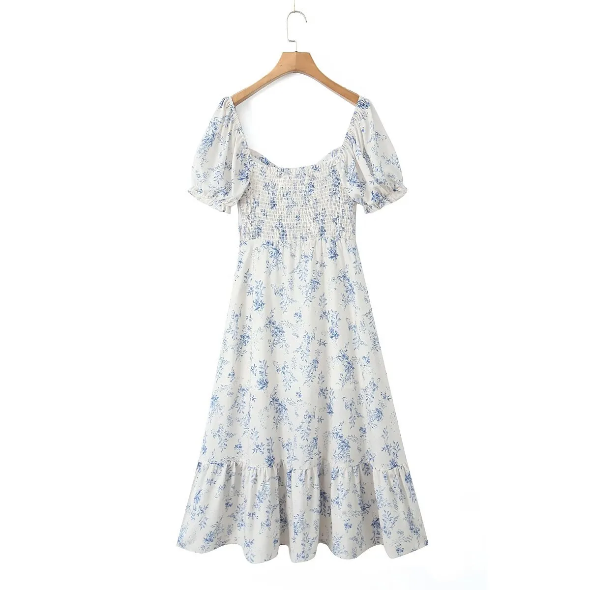 Women's Regular Dress Streetwear U Neck Short Sleeve Ditsy Floral Maxi Long Dress Holiday Date display picture 8