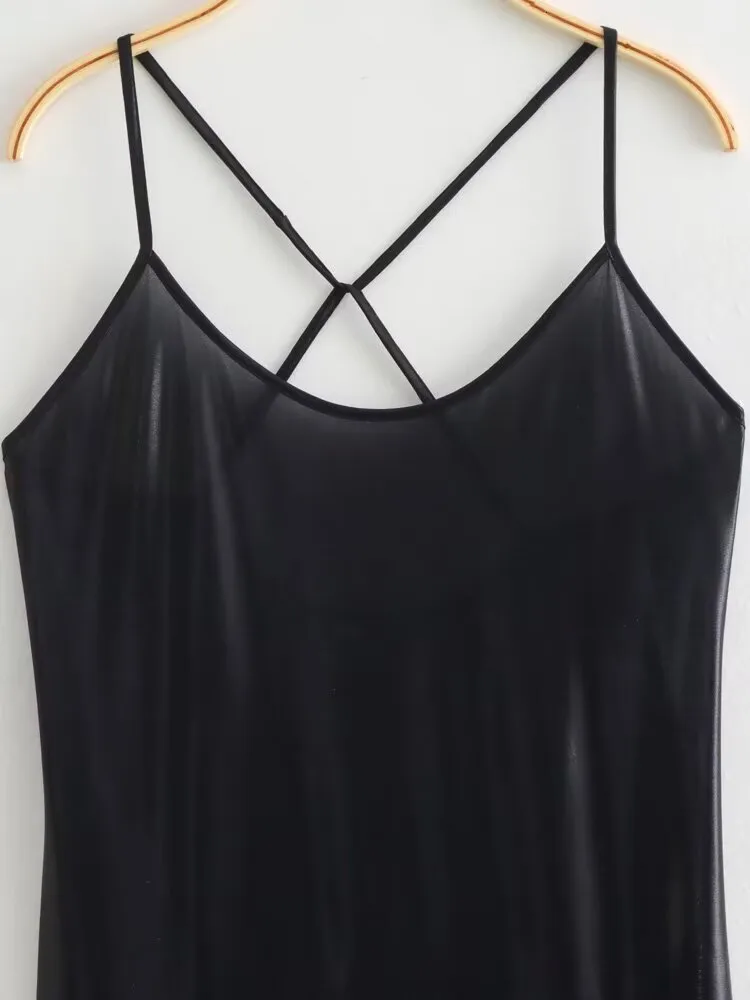 Women's Strap Dress Streetwear Strap Sequins Sleeveless Solid Color Midi Dress Holiday Date Bar display picture 29