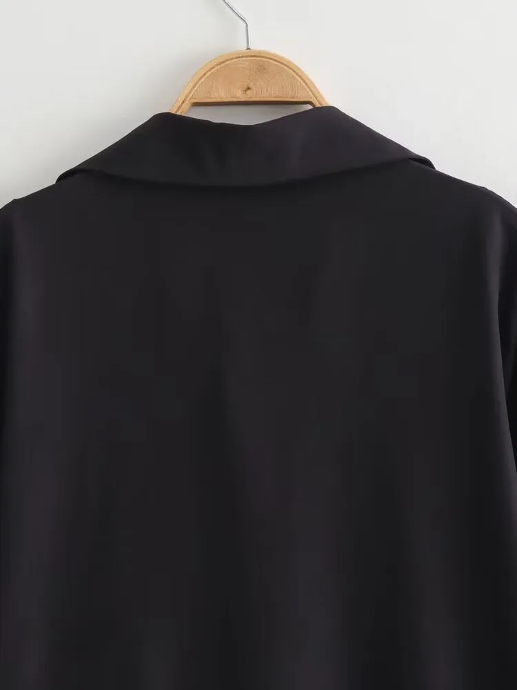 Women's Regular Dress Streetwear Turndown Long Sleeve Solid Color Midi Dress Outdoor Daily display picture 42