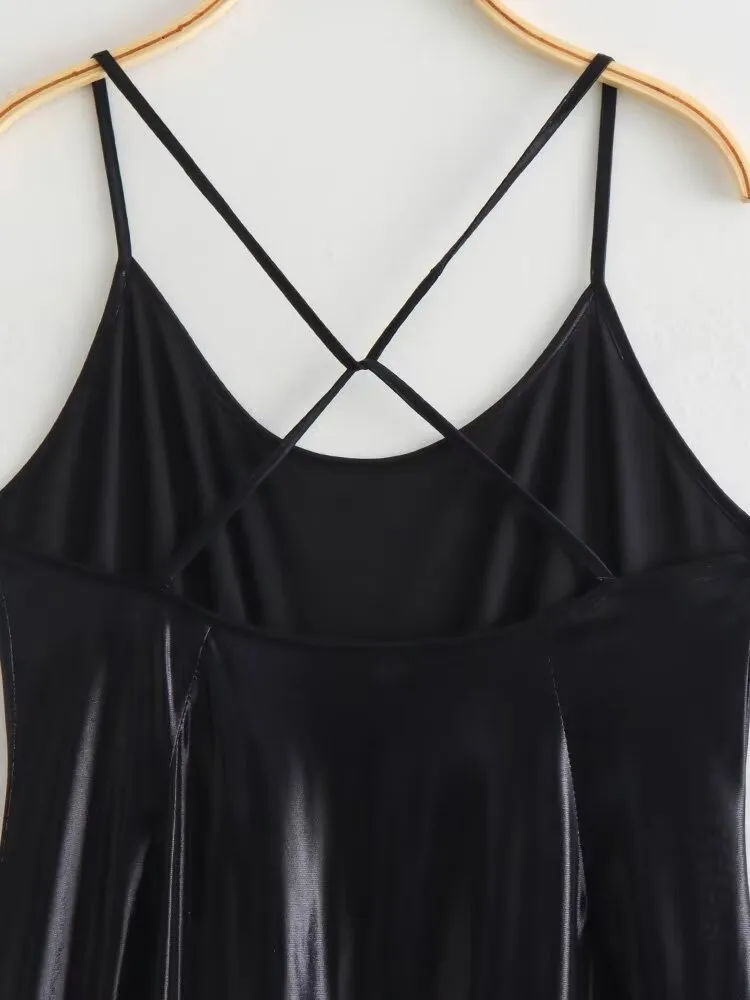 Women's Strap Dress Streetwear Strap Sequins Sleeveless Solid Color Midi Dress Holiday Date Bar display picture 38
