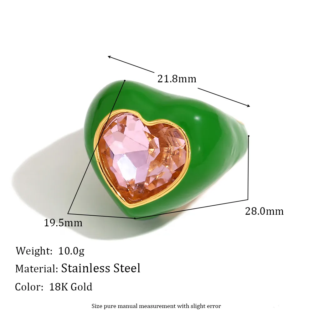 304 Stainless Steel 18K Gold Plated Vintage Style Simple Style Classic Style Plating Heart Shape Rings display picture 2