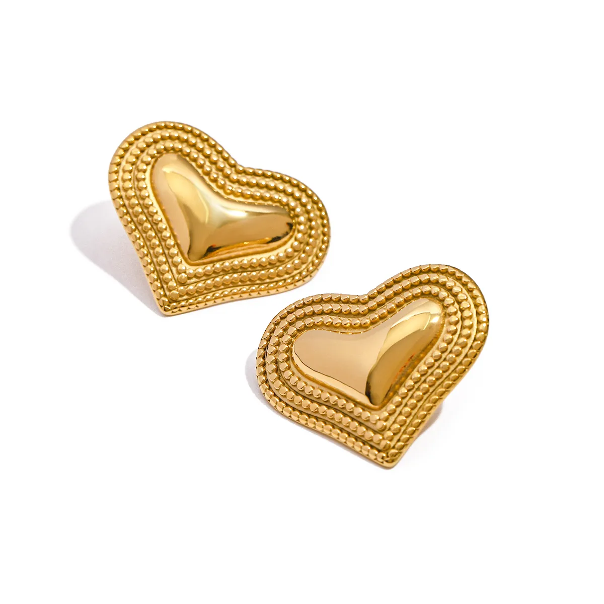 1 Pair Simple Style Classic Style Heart Shape Plating 316 Stainless Steel  18K Gold Plated Ear Studs display picture 8