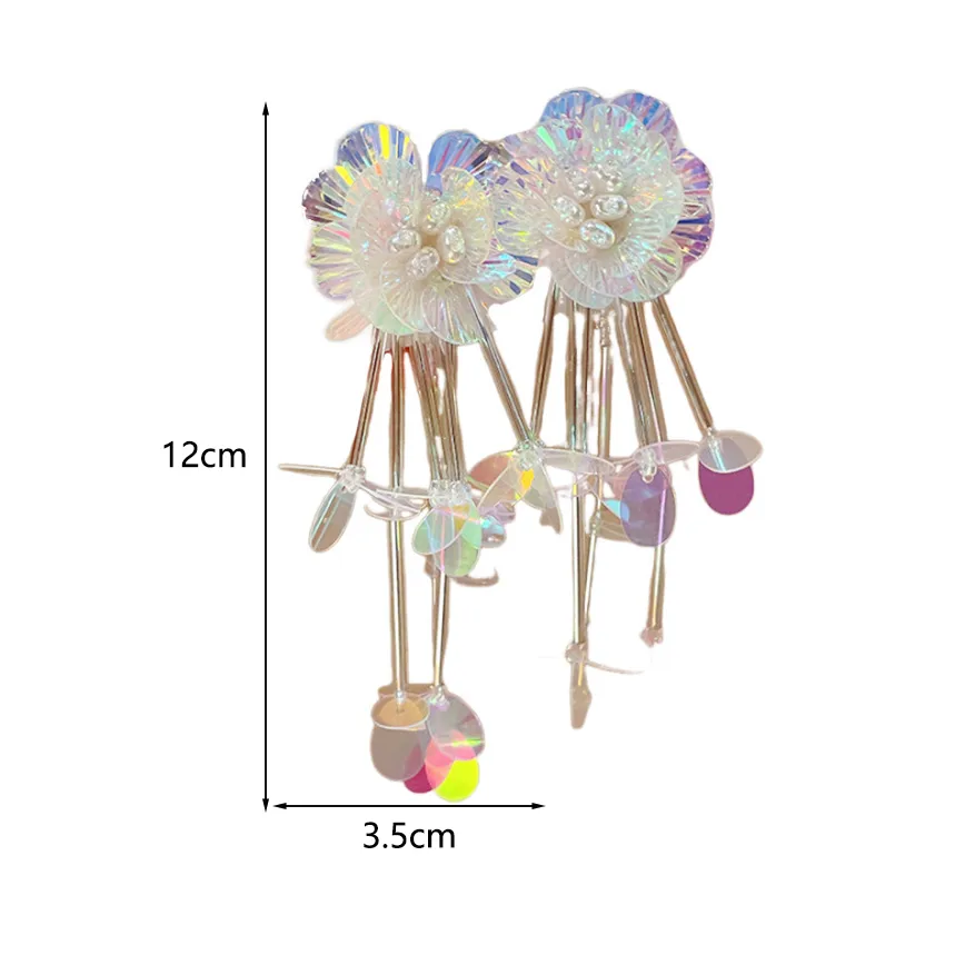1 Piece Exaggerated Sweet Flower Flowers Imitation Pearl Alloy Acrylic Drop Earrings display picture 2