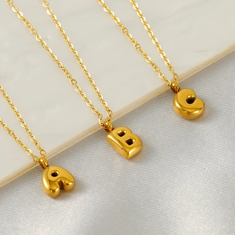 304 Stainless Steel 18K Gold Plated Simple Style Plating Letter Pendant Necklace display picture 6