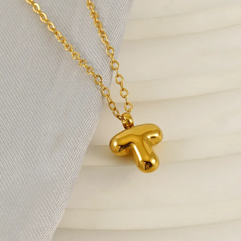 304 Stainless Steel 18K Gold Plated Simple Style Plating Letter Pendant Necklace display picture 7