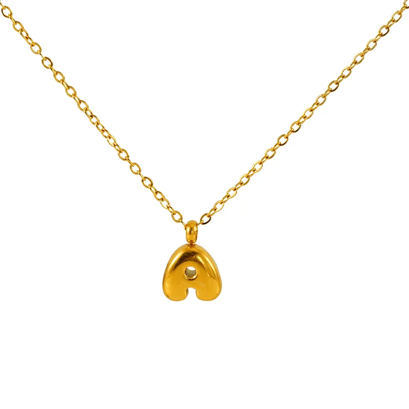 304 Stainless Steel 18K Gold Plated Simple Style Plating Letter Pendant Necklace display picture 9