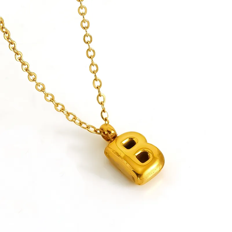 304 Stainless Steel 18K Gold Plated Simple Style Plating Letter Pendant Necklace display picture 10