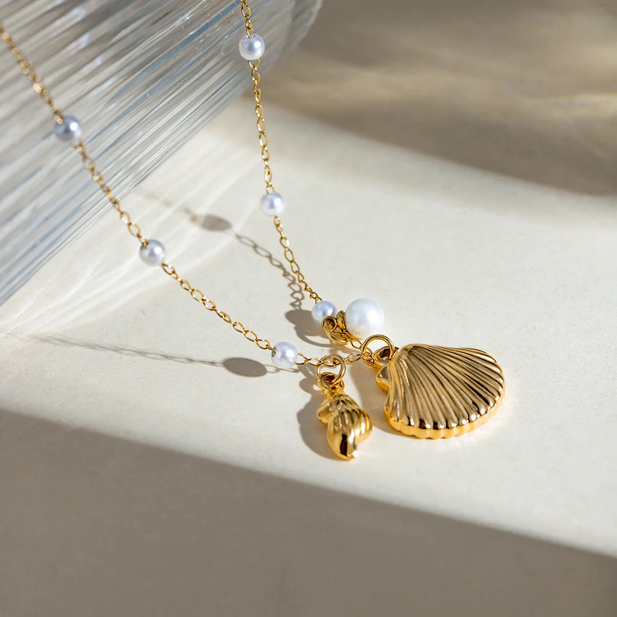 Modern Style Simple Style Classic Style Shell 304 Stainless Steel Imitation Pearl 18K Gold Plated Women's Pendant Necklace display picture 5