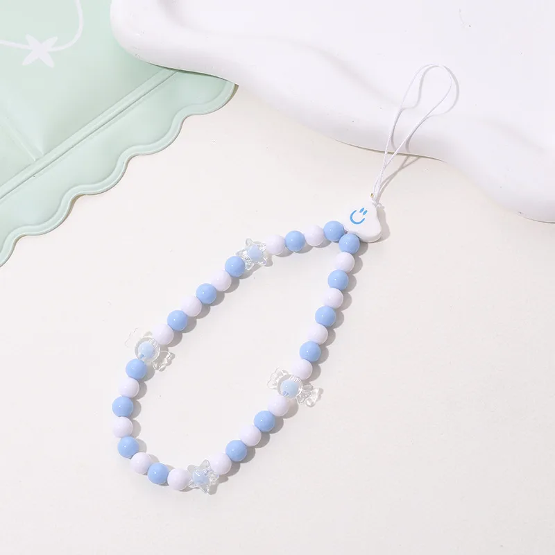 Cute Sweet Fruit Heart Shape Bow Knot Arylic Beaded Bag Pendant Mobile Phone Chain display picture 4