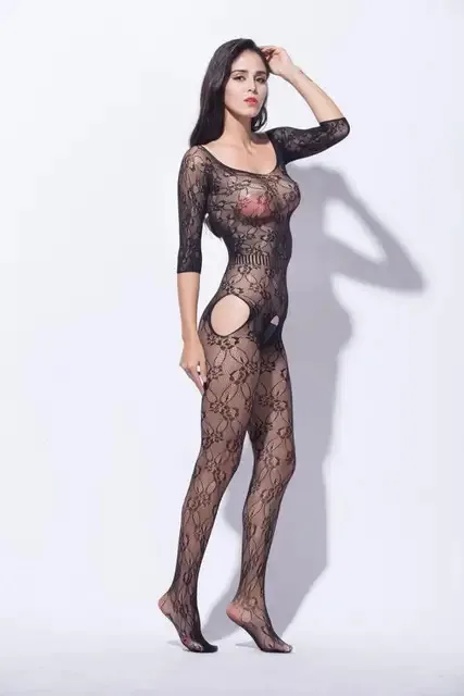 Women's Sexy Solid Color Hollow Out Jumpsuit High Waist See-Through Sexy Lingerie display picture 2