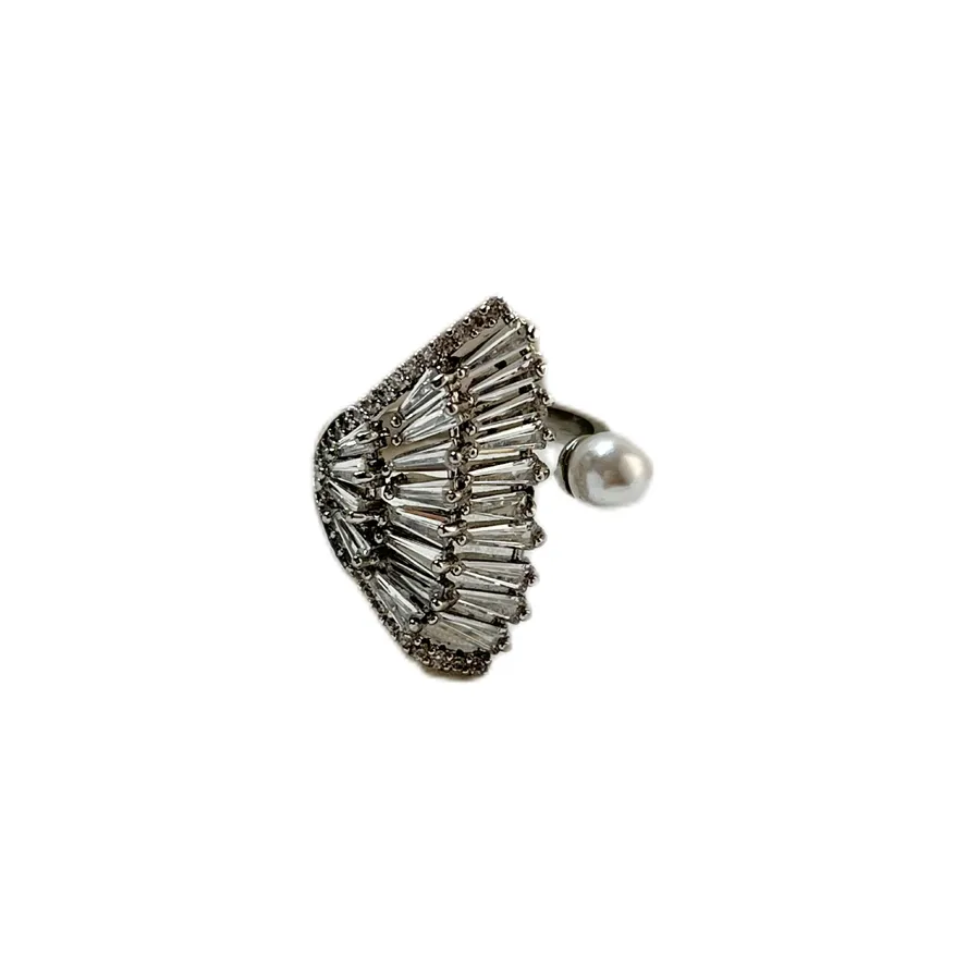 Copper 18K Gold Plated Simple Style Classic Style Plating Inlay Solid Color Pearl Zircon Open Rings display picture 10