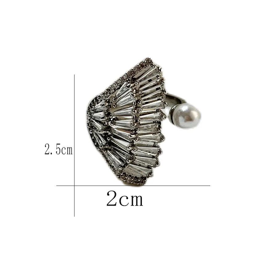 Copper 18K Gold Plated Simple Style Classic Style Plating Inlay Solid Color Pearl Zircon Open Rings display picture 11