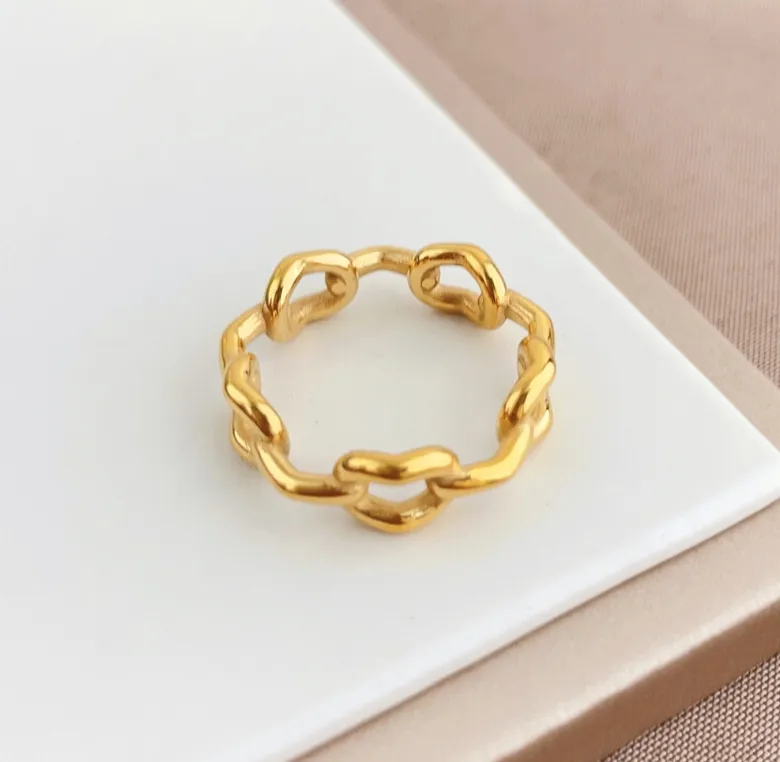 Wholesale Jewelry Modern Style Classic Style Commute Heart Shape Solid Color 304 Stainless Steel Titanium Steel 18K Gold Plated Rings display picture 3