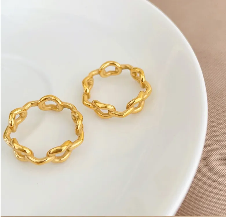Wholesale Jewelry Modern Style Classic Style Commute Heart Shape Solid Color 304 Stainless Steel Titanium Steel 18K Gold Plated Rings display picture 4