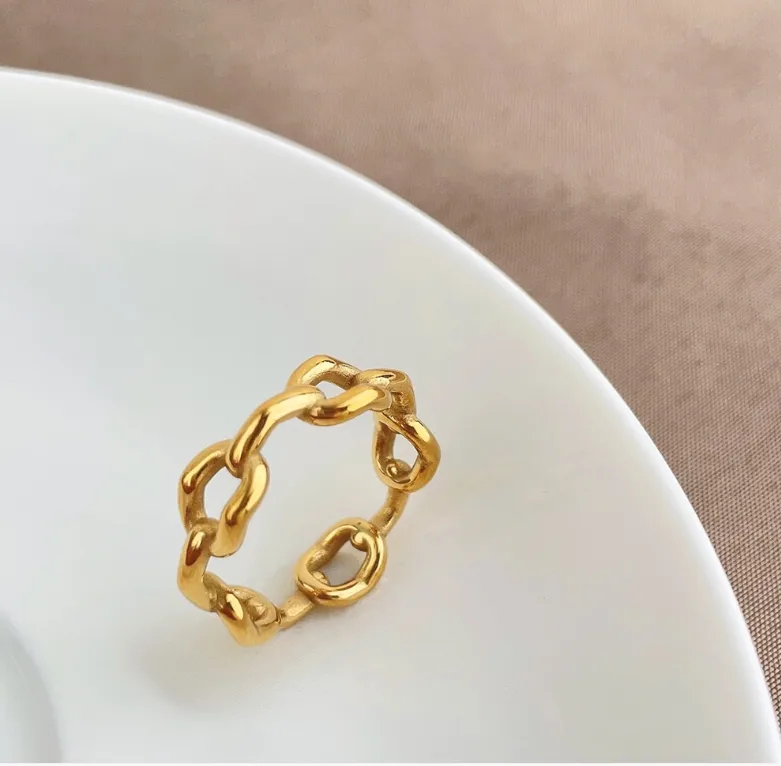 Wholesale Jewelry Modern Style Classic Style Commute Heart Shape Solid Color 304 Stainless Steel Titanium Steel 18K Gold Plated Rings display picture 6