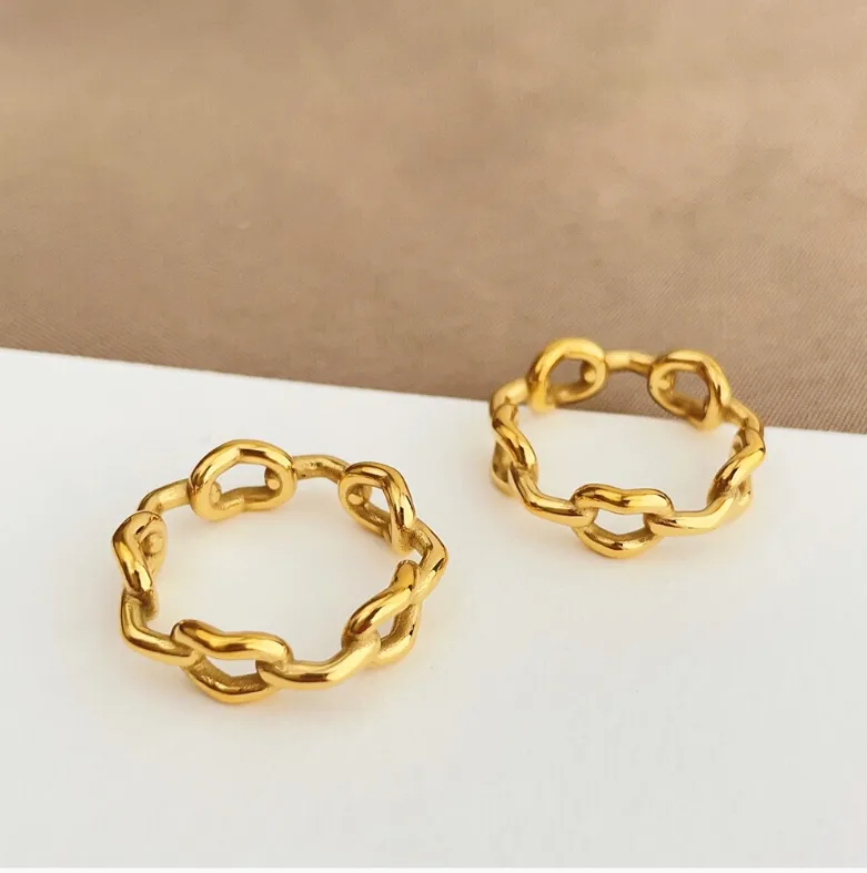 Wholesale Jewelry Modern Style Classic Style Commute Heart Shape Solid Color 304 Stainless Steel Titanium Steel 18K Gold Plated Rings display picture 7