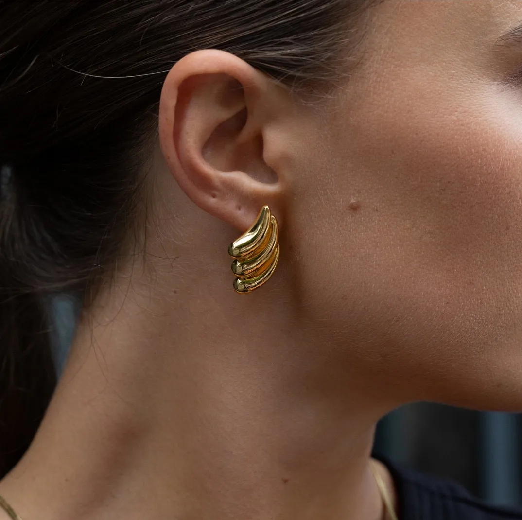 1 Pair IG Style Simple Style Solid Color 304 Stainless Steel 18K Gold Plated Ear Studs display picture 9