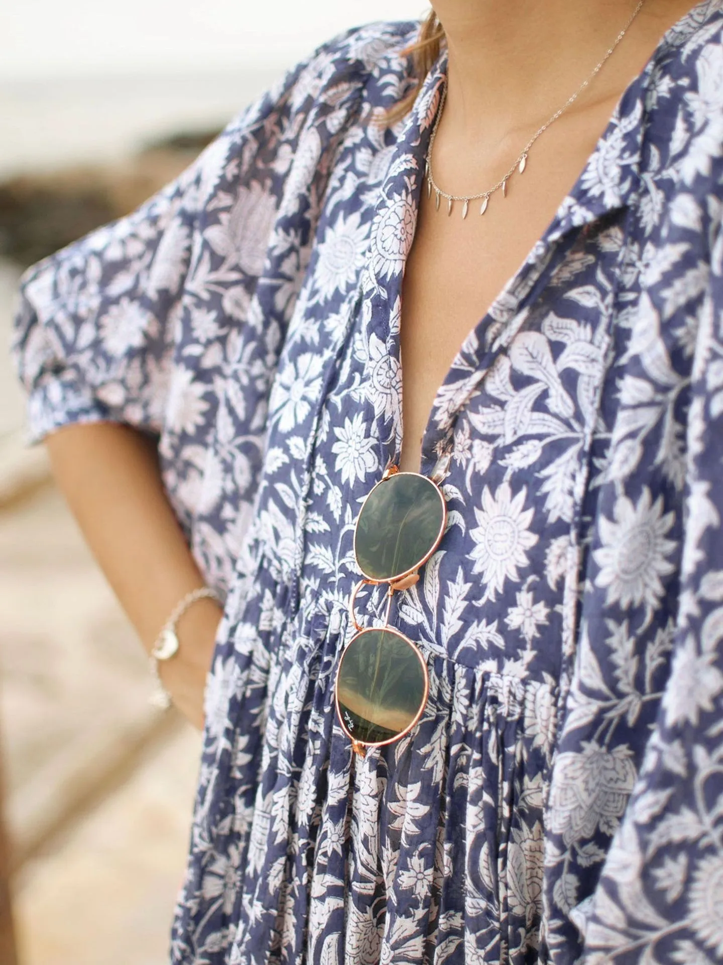 Women's Floral Dress Vacation V Neck 3/4 Length Sleeve Printing Above Knee Holiday Travel Beach display picture 24