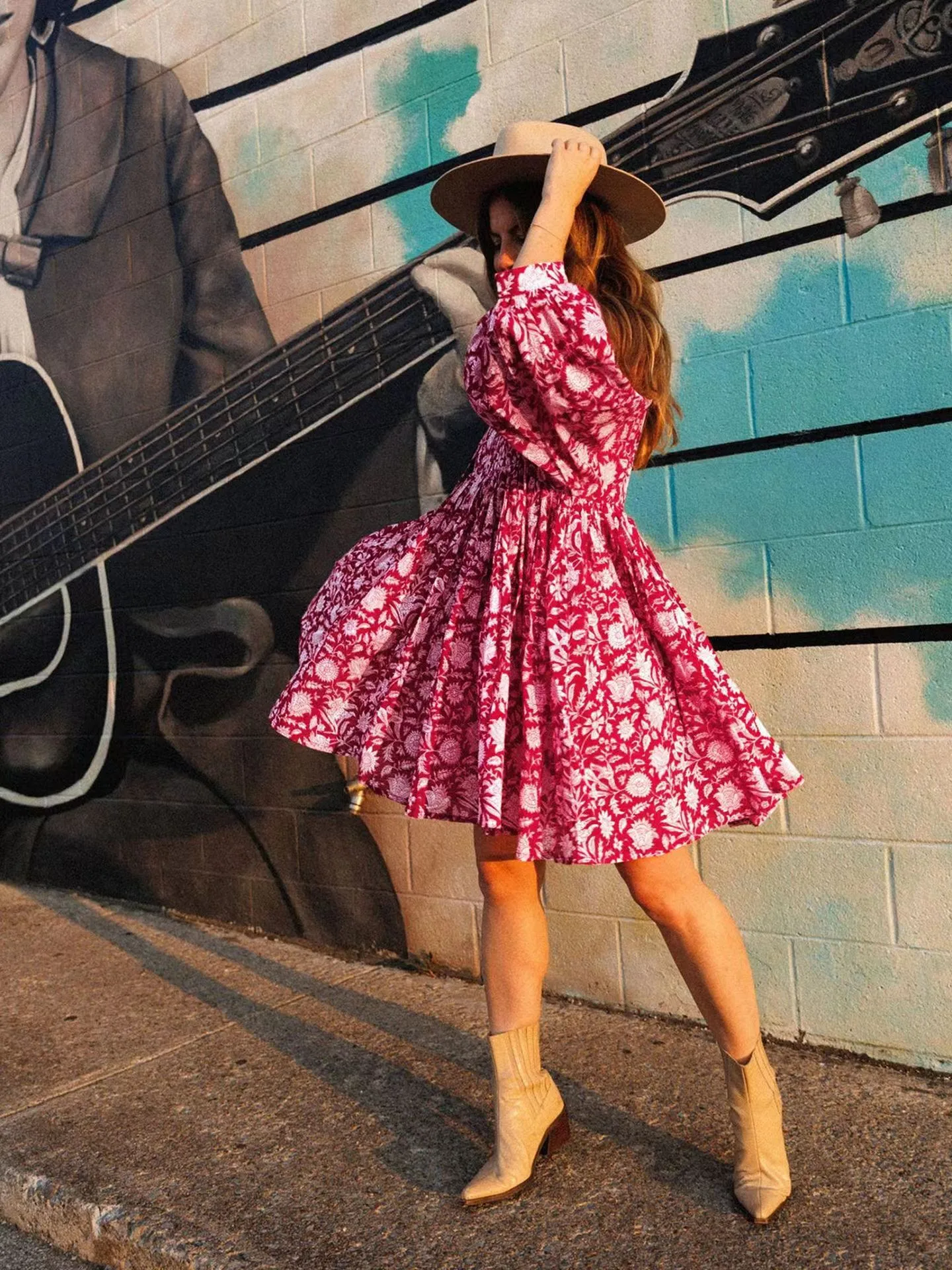Women's Floral Dress Vacation V Neck 3/4 Length Sleeve Printing Above Knee Holiday Travel Beach display picture 19