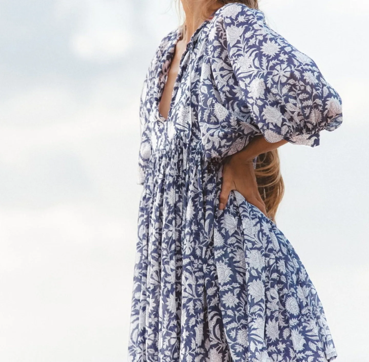 Women's Floral Dress Vacation V Neck 3/4 Length Sleeve Printing Above Knee Holiday Travel Beach display picture 28