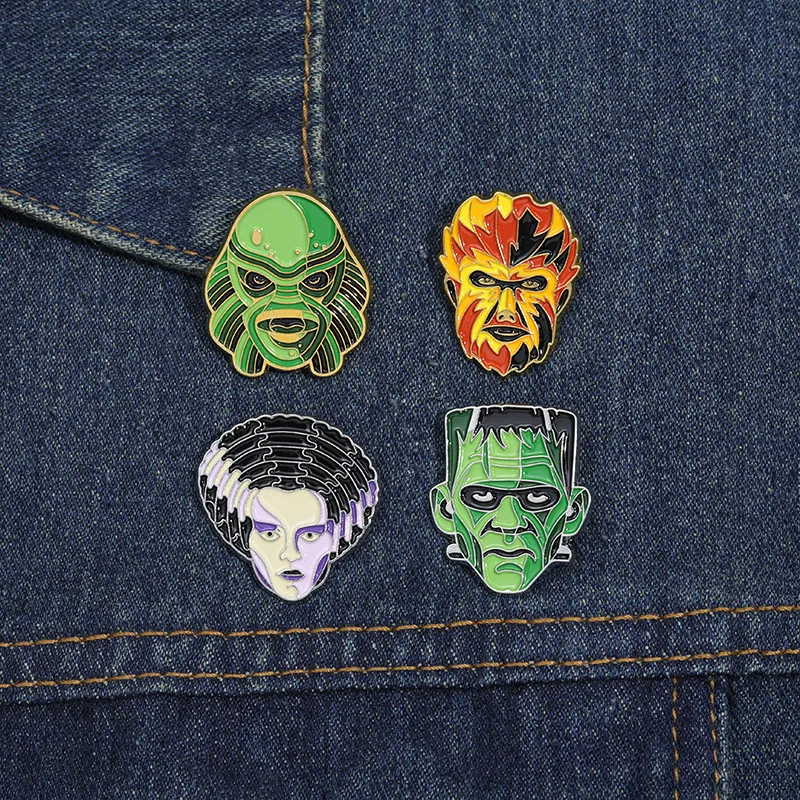 Cartoon Style Cowboy Style Demon Mask Alloy Stamping Stoving Varnish Plating Unisex Brooches display picture 8