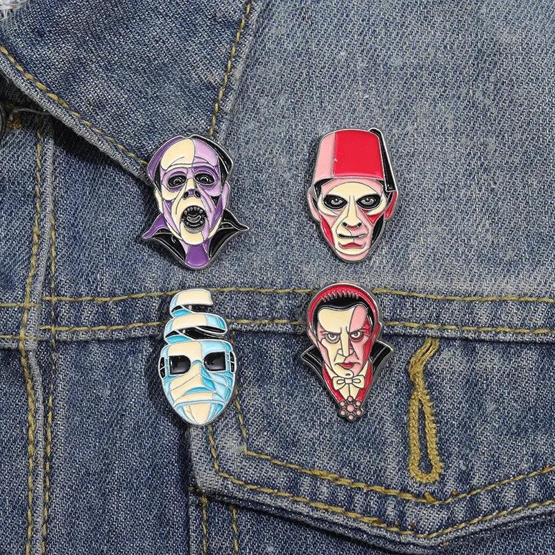 Cartoon Style Cowboy Style Demon Mask Alloy Stamping Stoving Varnish Plating Unisex Brooches display picture 9