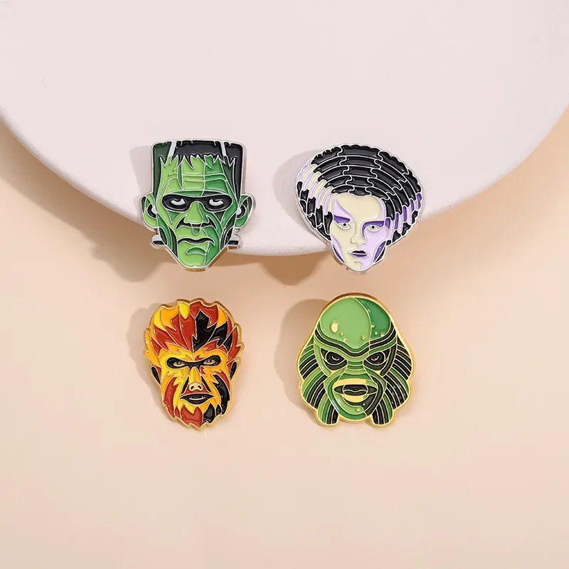 Cartoon Style Cowboy Style Demon Mask Alloy Stamping Stoving Varnish Plating Unisex Brooches display picture 4