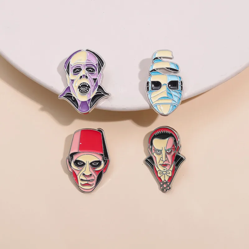 Cartoon Style Cowboy Style Demon Mask Alloy Stamping Stoving Varnish Plating Unisex Brooches display picture 6