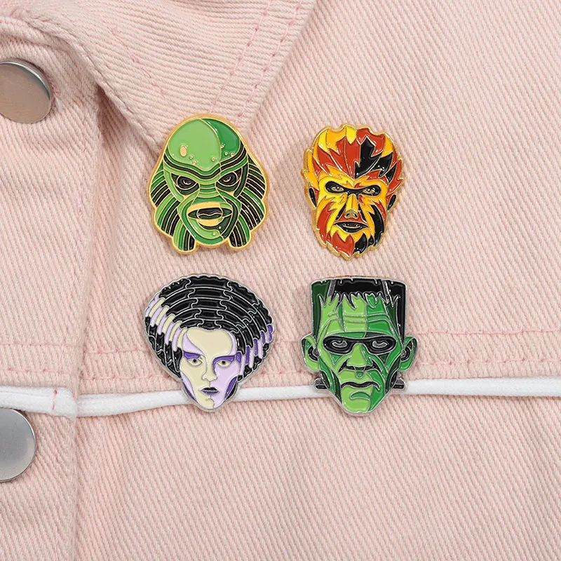 Cartoon Style Cowboy Style Demon Mask Alloy Stamping Stoving Varnish Plating Unisex Brooches display picture 7