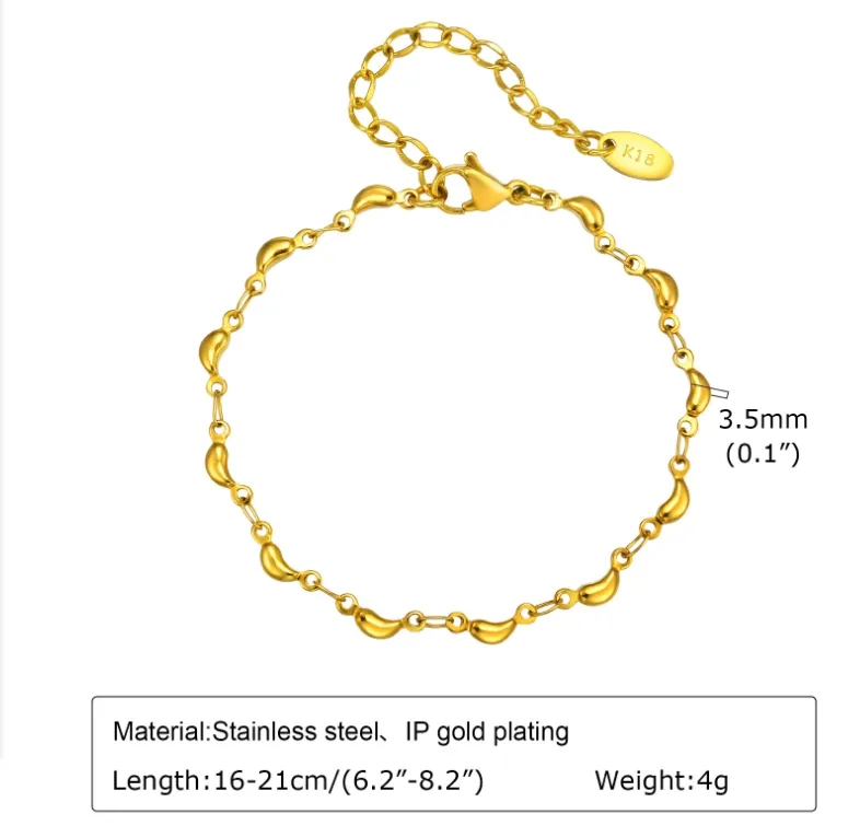 IG Style Simple Style Solid Color Titanium Steel 18K Gold Plated Bracelets In Bulk display picture 2