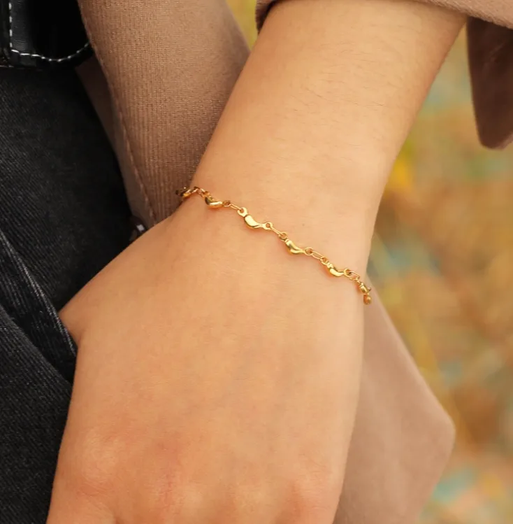 IG Style Simple Style Solid Color Titanium Steel 18K Gold Plated Bracelets In Bulk display picture 1