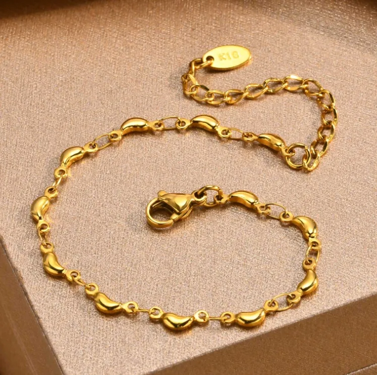 IG Style Simple Style Solid Color Titanium Steel 18K Gold Plated Bracelets In Bulk display picture 4