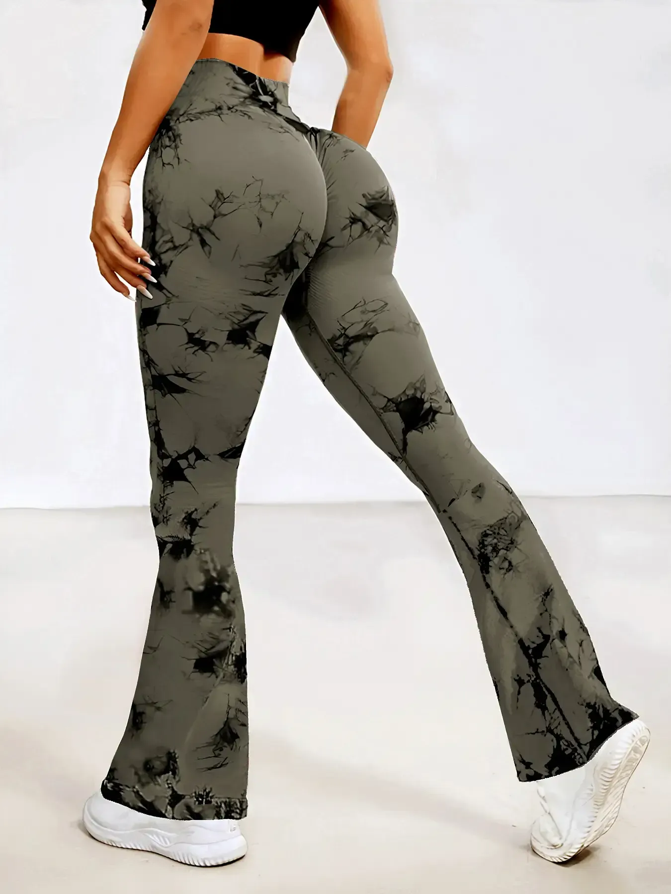 Sports Tie Dye Nylon Spandex Active Bottoms Skinny Pants display picture 6